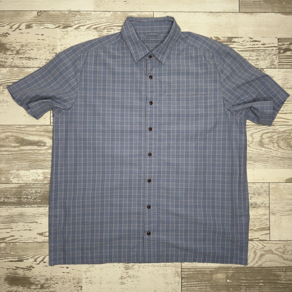5.11 Tactical Shirt Mens Large Blue Plaid Short Sleeve Button Up Outdoor Casual